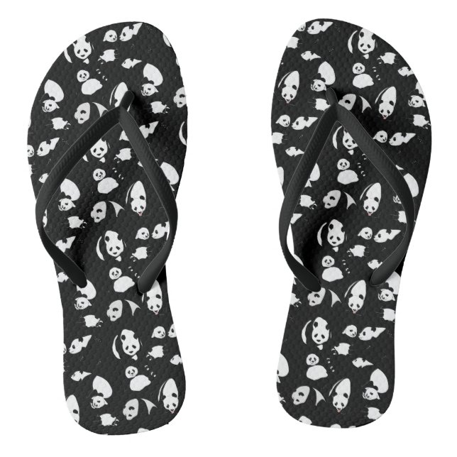 Panda pattern Black BG Thongs (Footbed)
