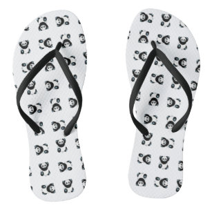 Panda Pattern Flip Flops