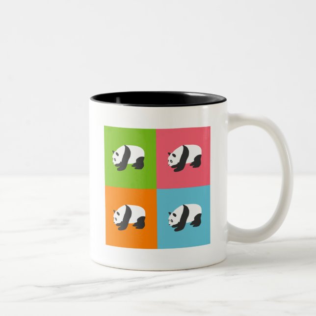 Panda Pattern Two-Tone Coffee Mug (Right)