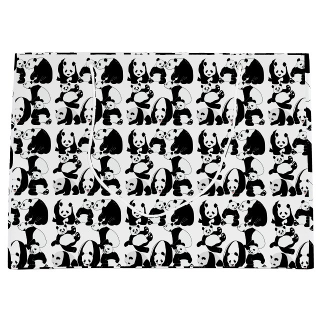 Panda pattern White BG Large Gift Bag (Front)