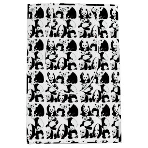 Panda pattern White BG Medium Gift Bag