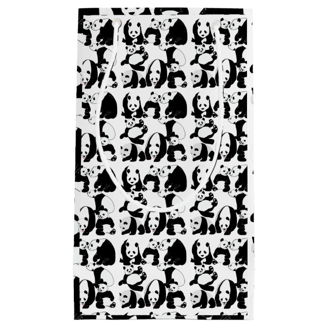 Panda pattern White BG Small Gift Bag (Front)