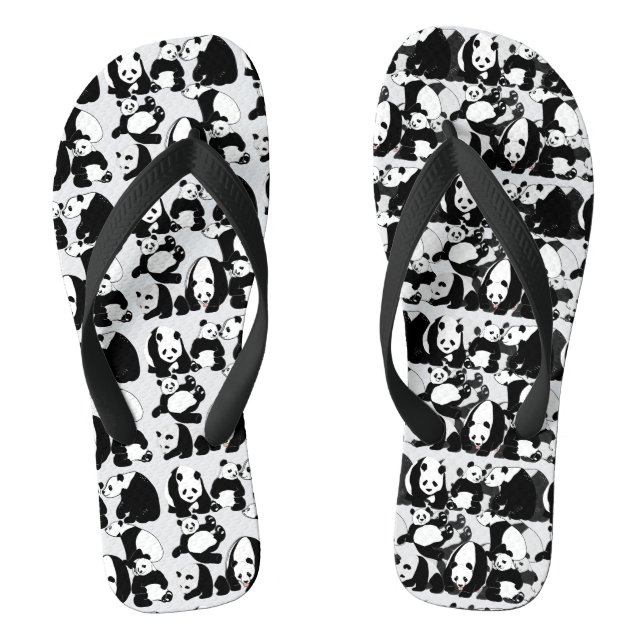 Panda pattern White BG Thongs (Footbed)