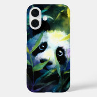 Panda Peeking Bamboo Watercolor