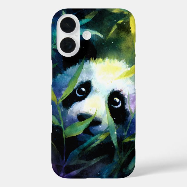 Panda Peeking Bamboo Watercolor Case-Mate iPhone Case (Back)