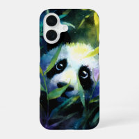 Panda Peeking Bamboo Watercolor