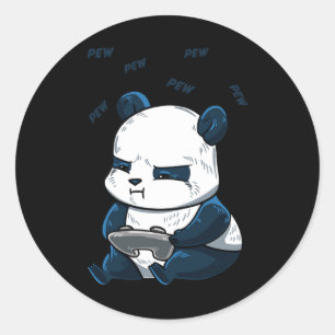 Panda Pew Cute Hob Classic Round Sticker