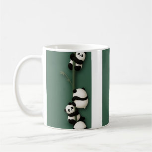 Panda Pile-Up Bamboo Balance The Panda Ladder Clim Coffee Mug