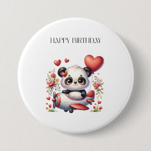 Panda Pilot Birthday 7.5 Cm Round Badge