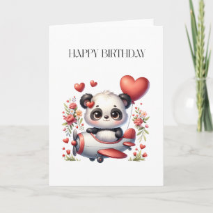 Panda Pilot Birthday Card