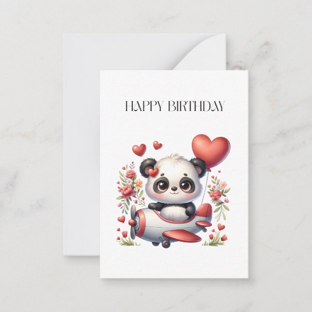 Panda Pilot Birthday Card (Front)