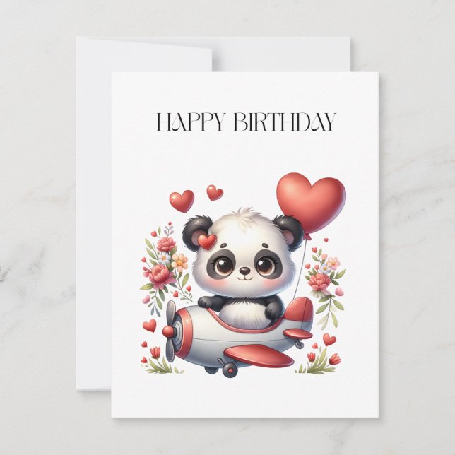 Panda Pilot Birthday Invitation (Front)