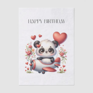 Panda Pilot Birthday Tissue Paper