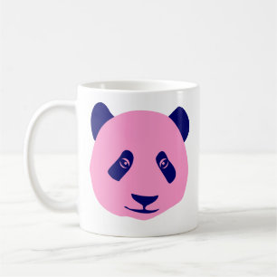 Panda - Pink and Dark blue Coffee Mug
