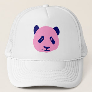 Panda - Pink and Dark Blue Trucker Hat
