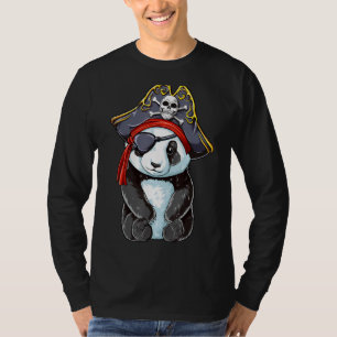 Panda Pirate Jolly Roger Costume Flag Skull and Cr T-Shirt