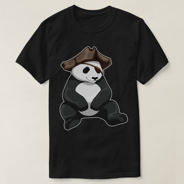 Panda Pirate Pirate hat T-Shirt (Design Front)