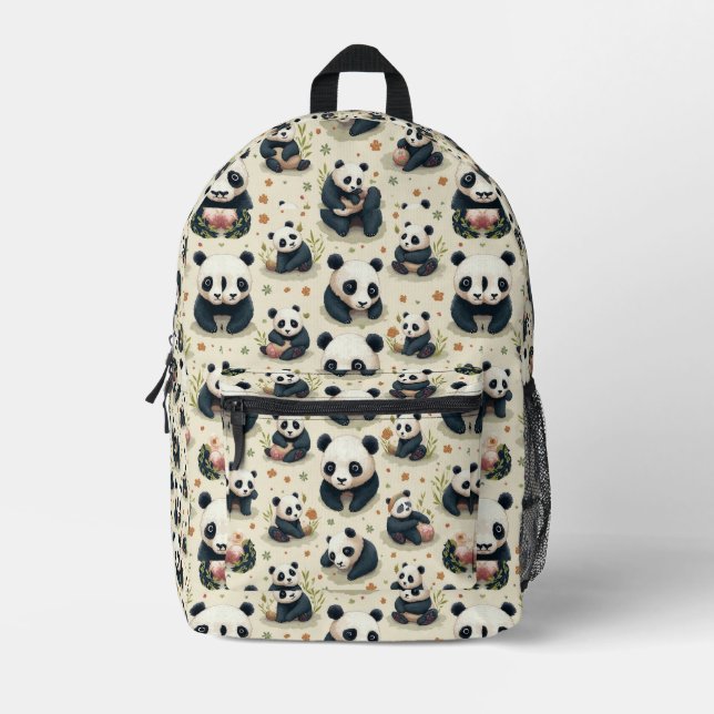 Panda Play 1 Printed Backpack (Front)