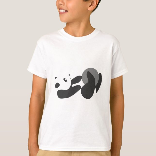 Panda Playing (Black) T-Shirt (Front)