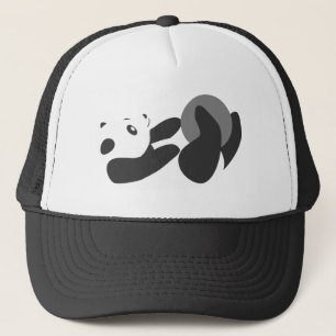 Panda Playing (Black) Trucker Hat