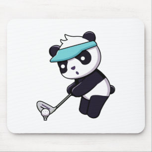 Panda Playing Golf Funny Animal Golfer Panda Bear  Mouse Pad