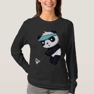 Panda Playing Golf Funny Animal Golfer Panda Bear T-Shirt