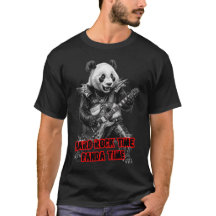 Panda playing Hard Rock on a Black