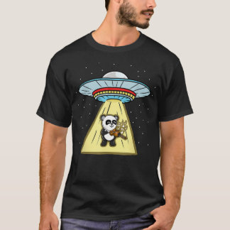 Panda Playing Violin Ufo T-Shirt