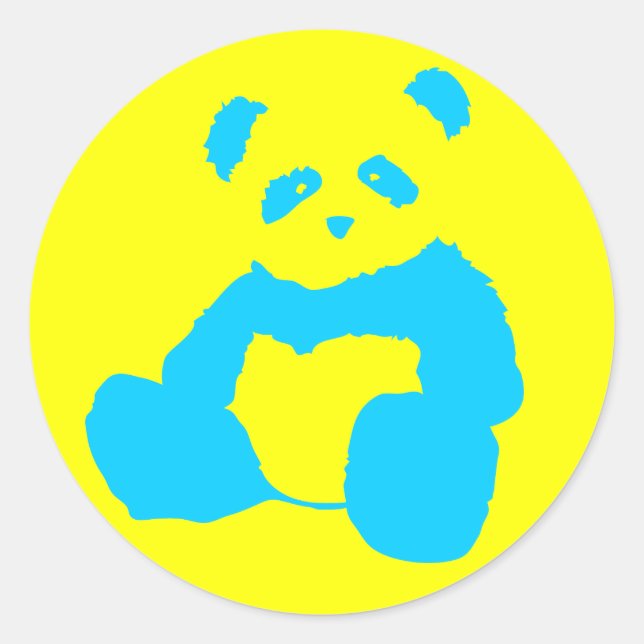 panda plush. classic round sticker (Front)