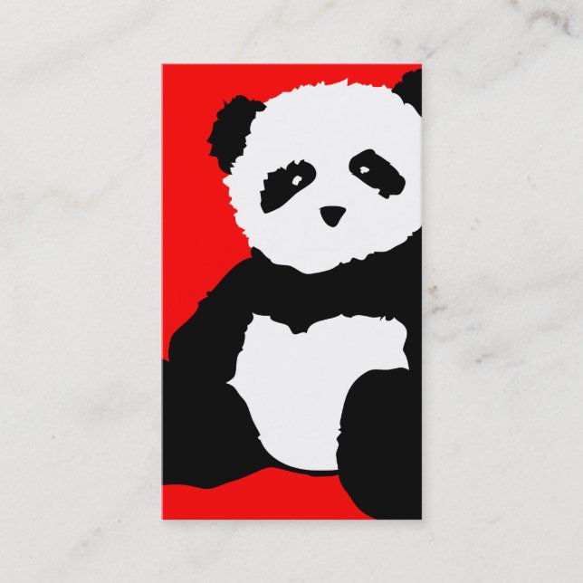 panda plush : colour customisable business card (Front)