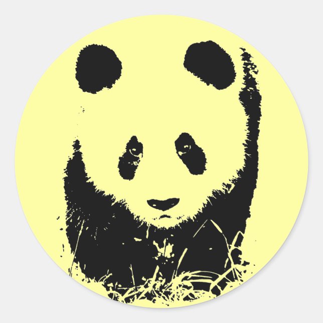 Panda Pop Art Classic Round Sticker (Front)