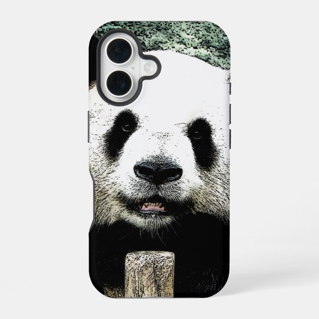 Panda Pop Art iPhone 16 Case (Back)