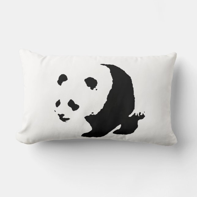 Panda Pop Art Lumbar Pillow (Front)