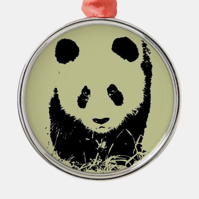 Panda Pop Art Metal Ornament (Front)