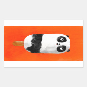 Panda Popsicle Ice Cream Rectangular Sticker