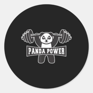 Panda Power Workout Panda Gym Classic Round Sticker