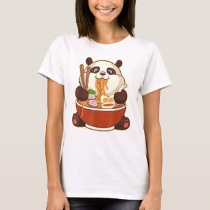 PANDA POWERED BY RAMEN   Fat Panda Eating Ramen T-Shirt