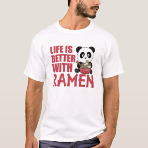 Panda Powered By Ramen Sweet Kawaii Noodles Bears T-Shirt