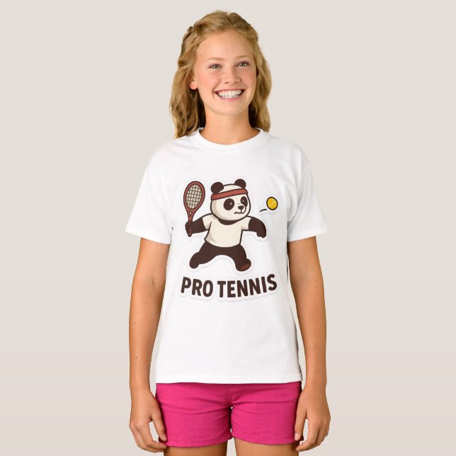  Panda Pro Tennis Sticker – Cute Sports Design T-Shirt (Front Full)