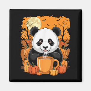 Panda Pumpkin Sce Latte Autumn Halloween Magnet
