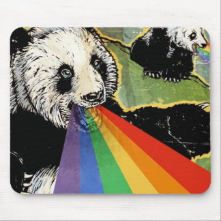 panda rainbow mouse pad
