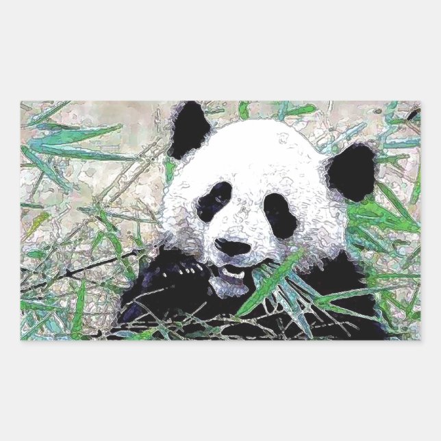 Panda Rectangular Sticker (Front)