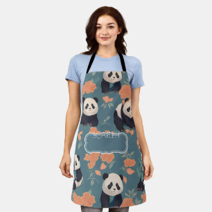 Panda Retro Colourful Personalised Pattern Apron
