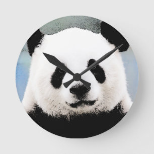 Panda Round Clock