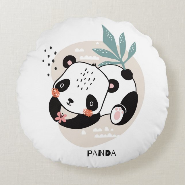 Panda Round Pillow (Front)