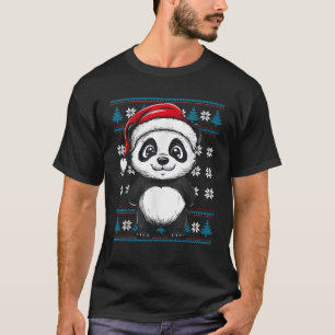Panda Santa Hat Ugly Christmas Sweater Panda Lover