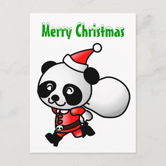Panda Santa Postcard (Front)