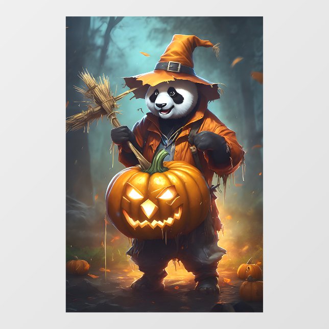 Panda Scarecrow with Jack-O-Lanterns (Sheet)
