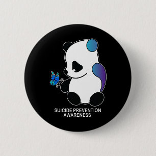 Panda Semicolon Butterfly Suicide Prevention Aware 6 Cm Round Badge