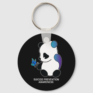 Panda Semicolon Butterfly Suicide Prevention Aware Key Ring